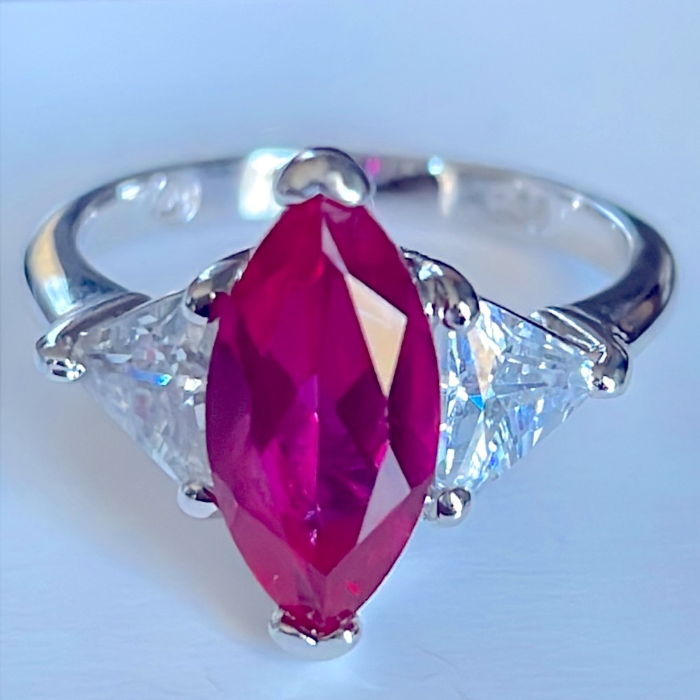 😍925 SILVER VINTAGE PINK FASHION RING
